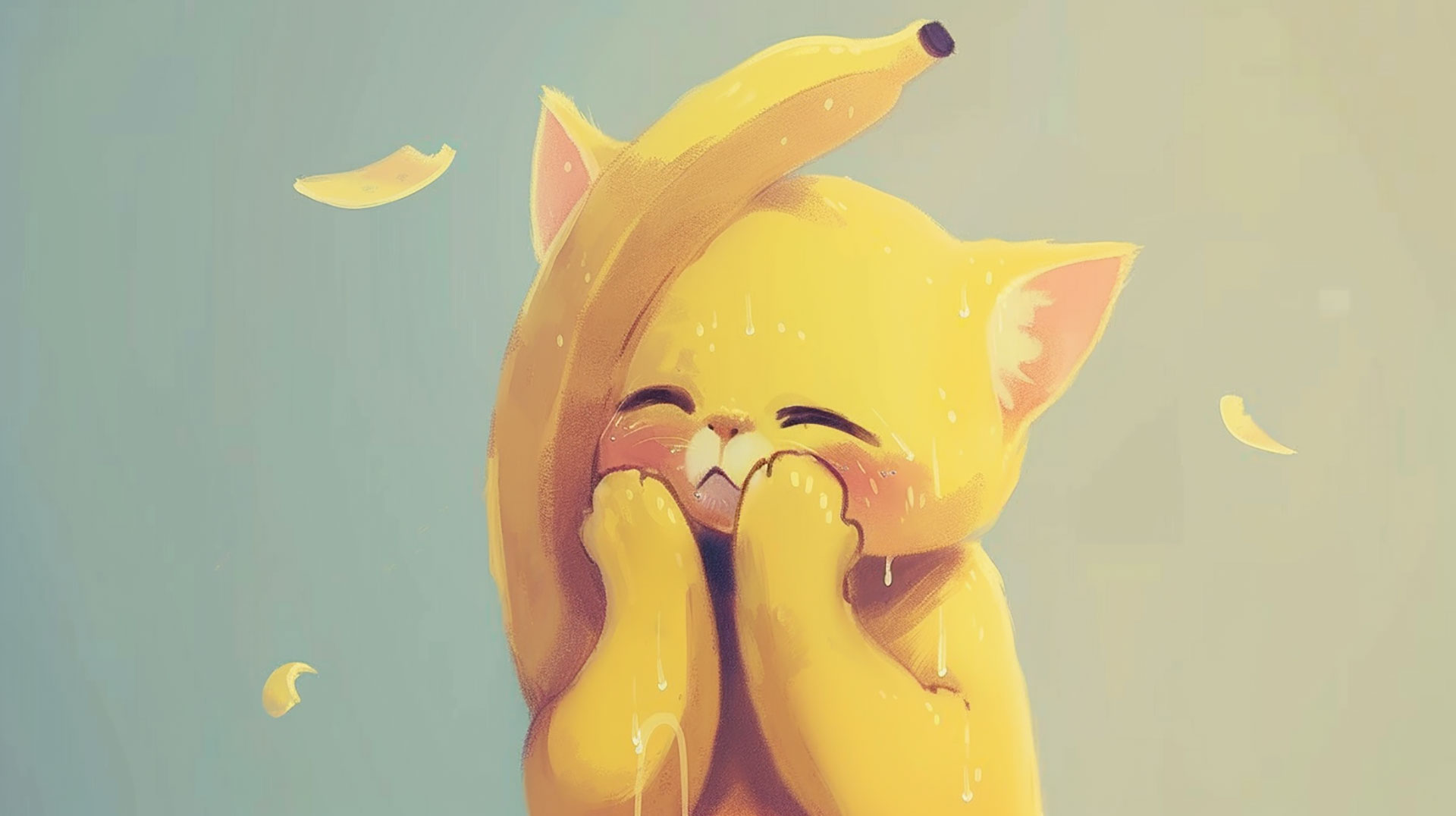 Crying Banana Cat Wallpaper