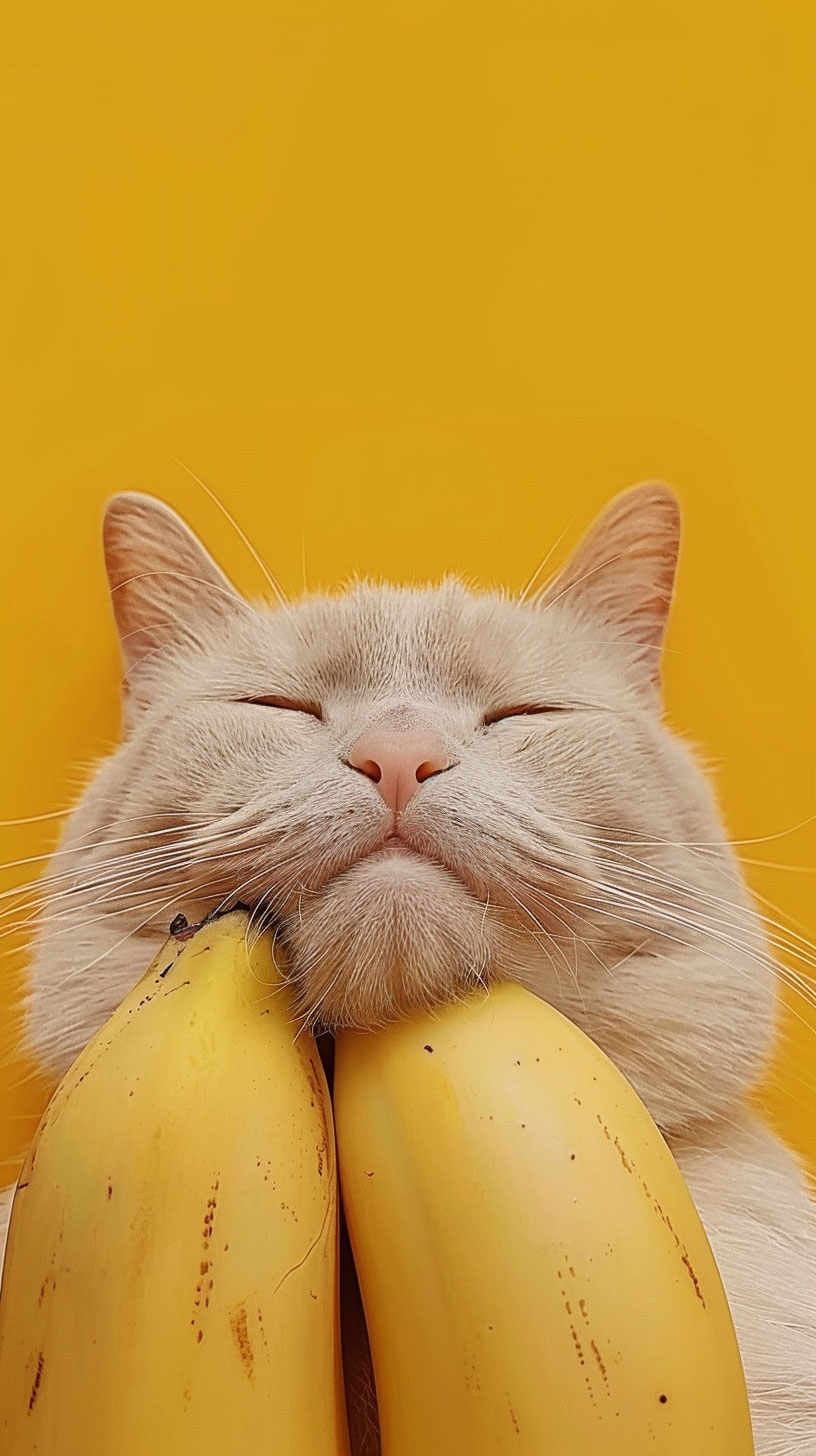 Cartoon Banana Cat Wallpaper for iPhone