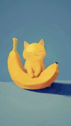 Funny Banana Cat Meme Background for Phone