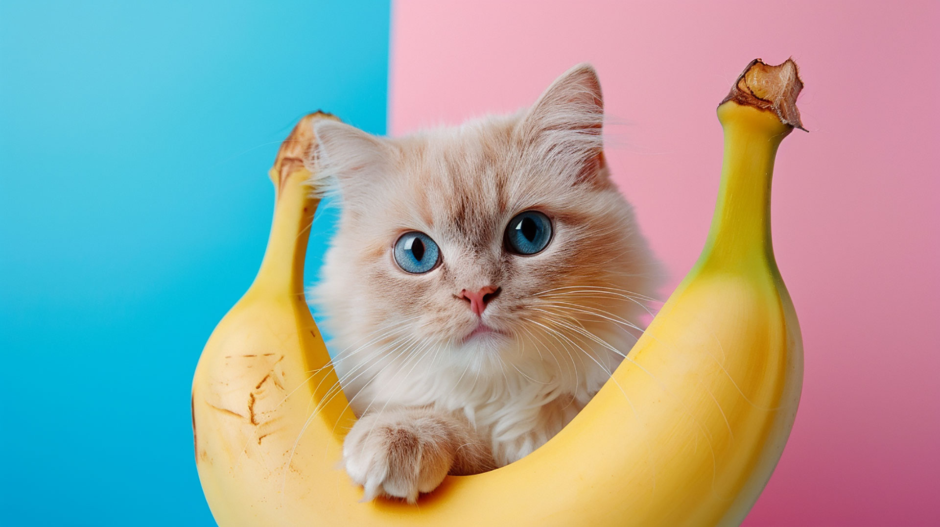 AI-Generated Banana Cat Digital Background