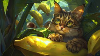 AI-Enhanced Banana Cat HD Wallpaper