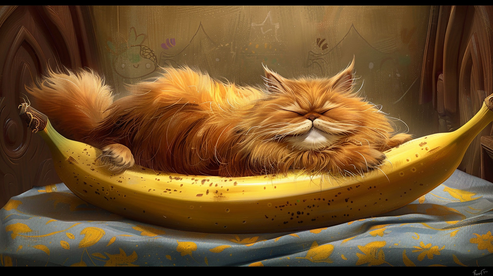 Cartoon Banana Cat Character Wallpaper