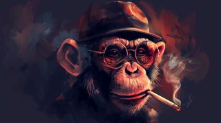 Cool Monkey Smoking 1920x1080 AI Wallpaper