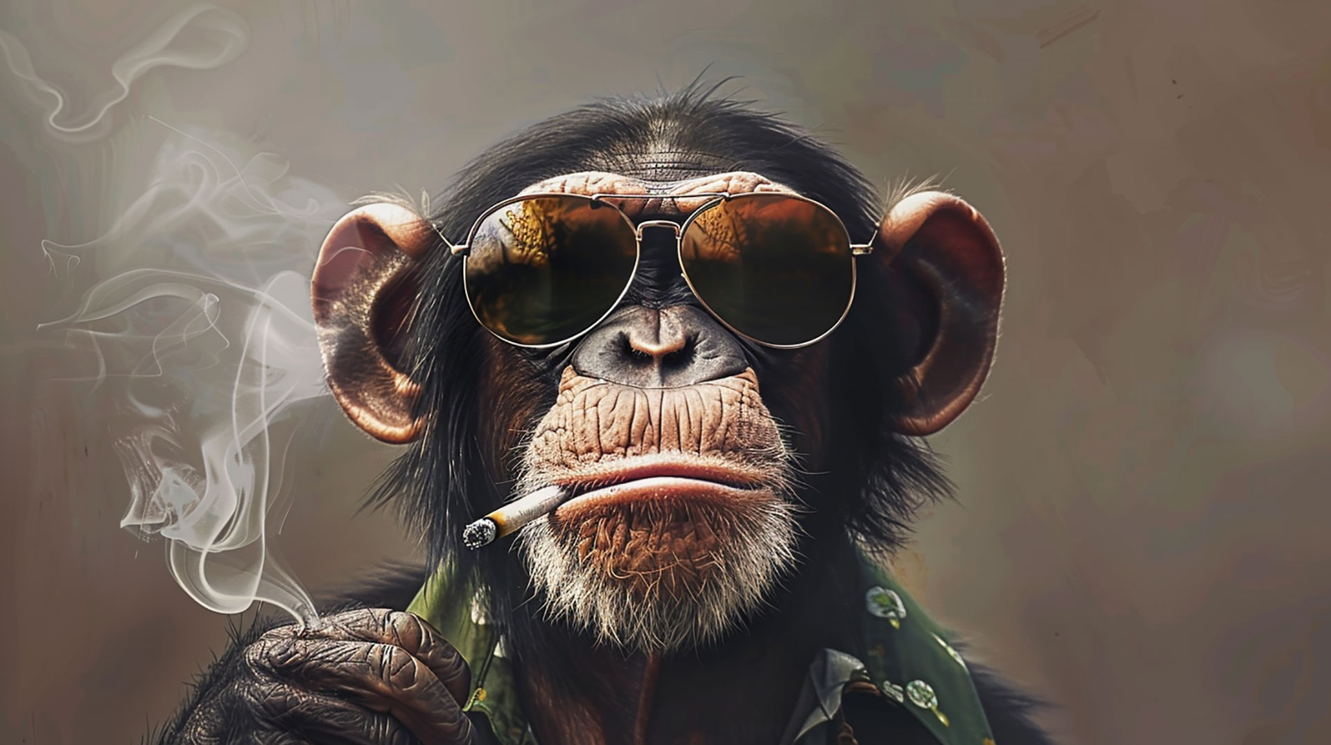 Ultra HD Cool Smoking Monkey AI Image