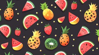 Colorful Tropical Blend: Watermelon & Pineapple Wallpaper