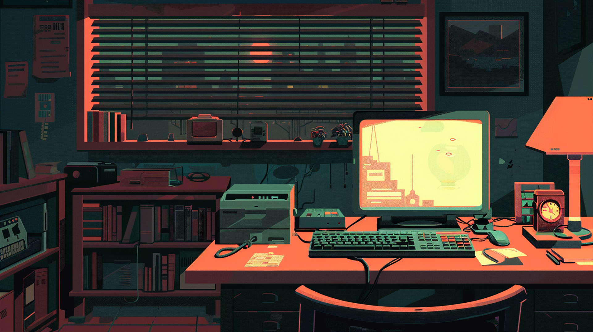 Ultra HD Dark Red Vintage Aesthetic Desktop