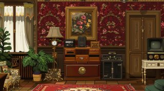 Free Download Dark Red Vintage Aesthetic Wallpaper