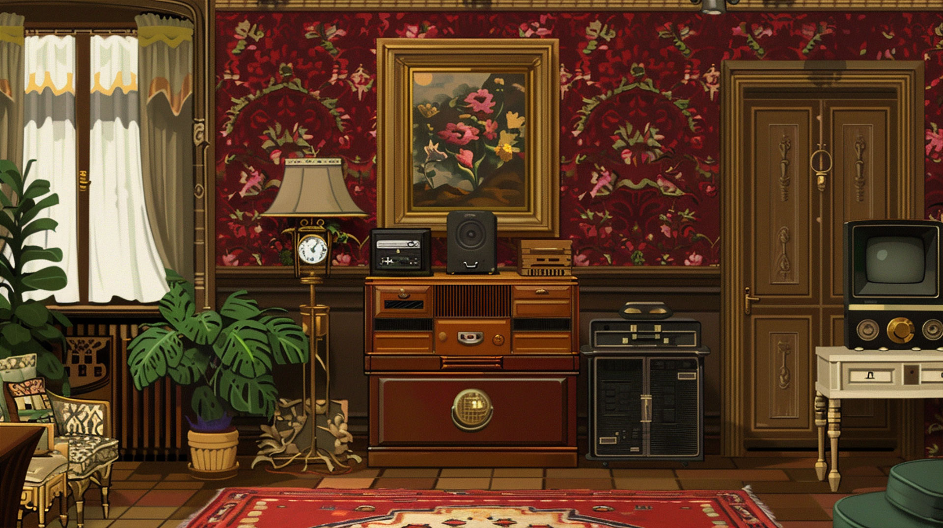 Free Download Dark Red Vintage Aesthetic Wallpaper