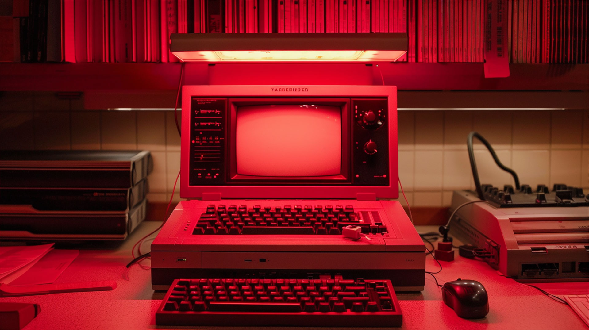 Dark Red Vintage Charm Desktop Image