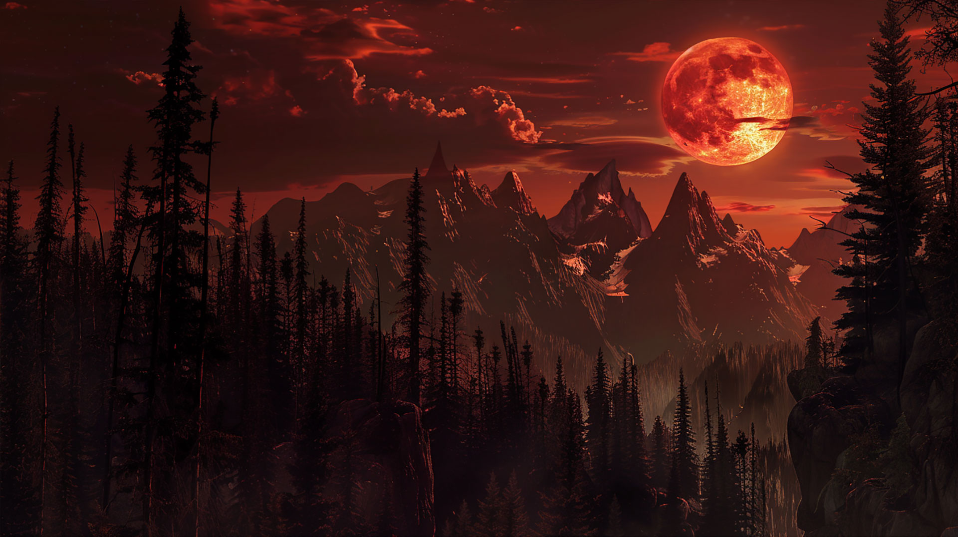 Elegant Dark Red Vintage Computer Wallpaper