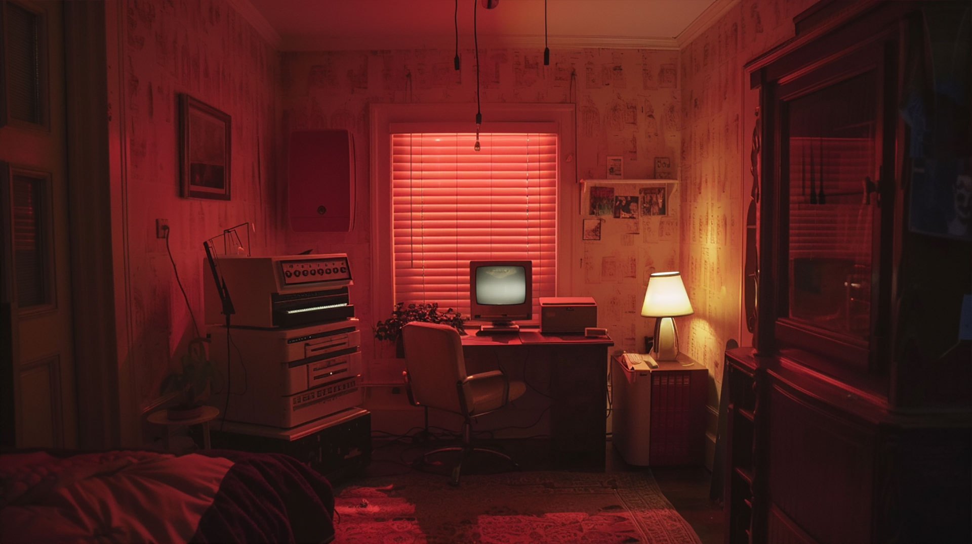 Atmospheric Dark Red Vintage Desktop Image