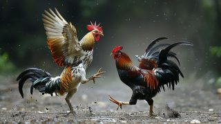 4K fighting rooster desktop background