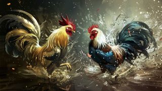 High-definition fighting rooster desktop wallpaper