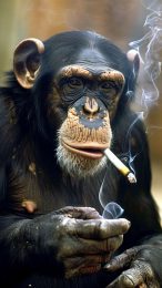 Cartoon Monkey Smoking Weed Phone Background