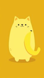 Lovely Kawaii Banana Cat Wallpaper