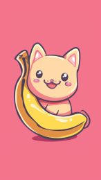 Sweet Kawaii Banana Cat Wallpaper