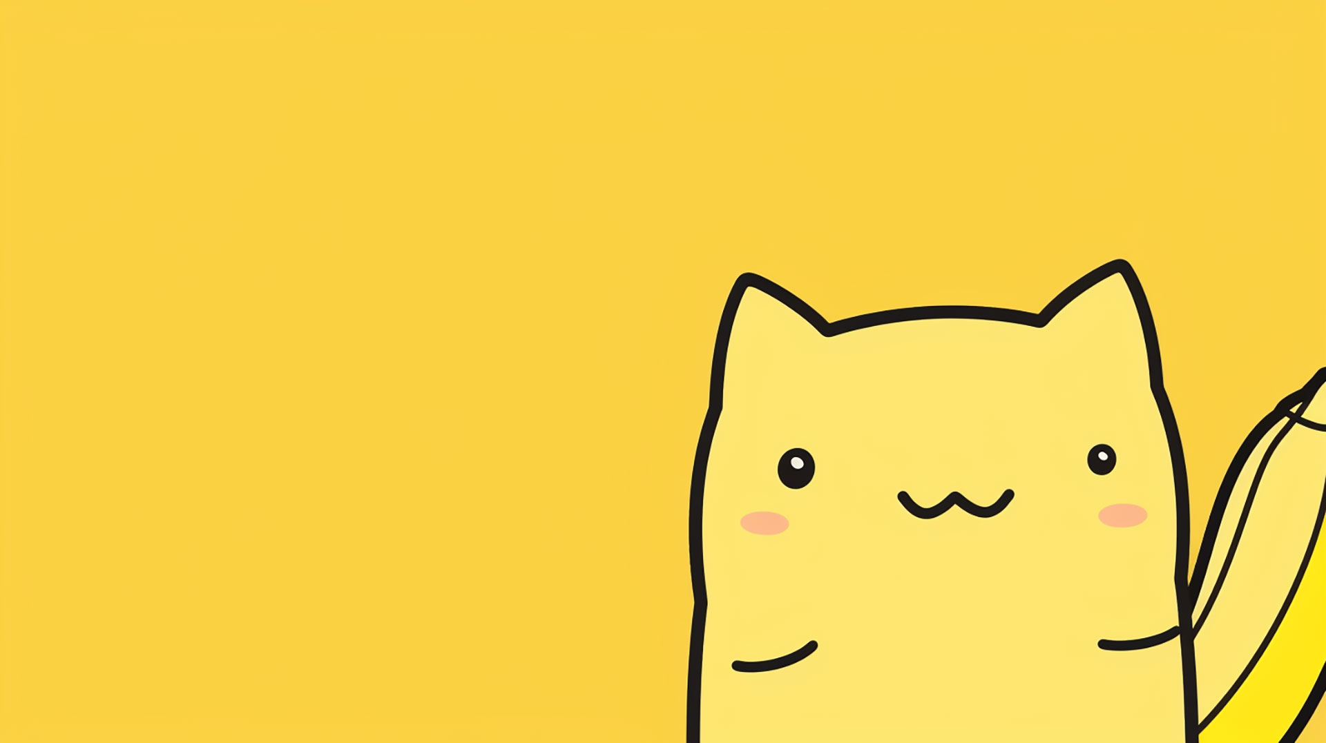 Cute Kawaii Banana Cat Desktop Wallpaper