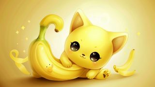 Kawaii Banana Cat HD Wallpaper