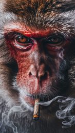 Monkey Smoking a Joint iPhone Wallpaper HD