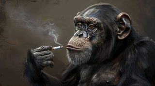 4K AI Image of Monkey Smoking Cigarette for Desktop