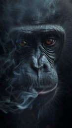 iPhone Monkey Smoking Digital Art Wallpaper