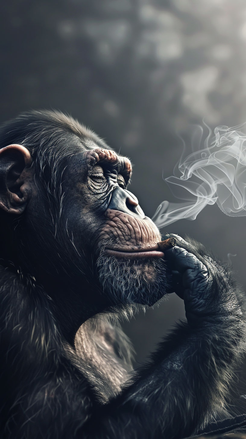 iPhone Monkey Smoking Cigar Wallpaper