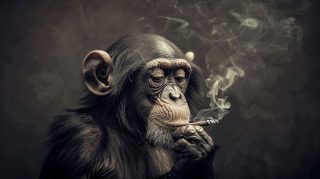 Free 1920x1080 Monkey Smoking Digital Background