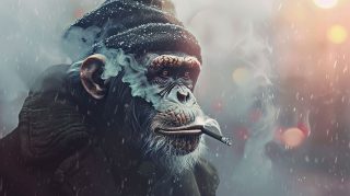 Ultra HD AI Image of Smoking Monkey