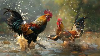 Free rooster fight wallpaper in 1920x1080