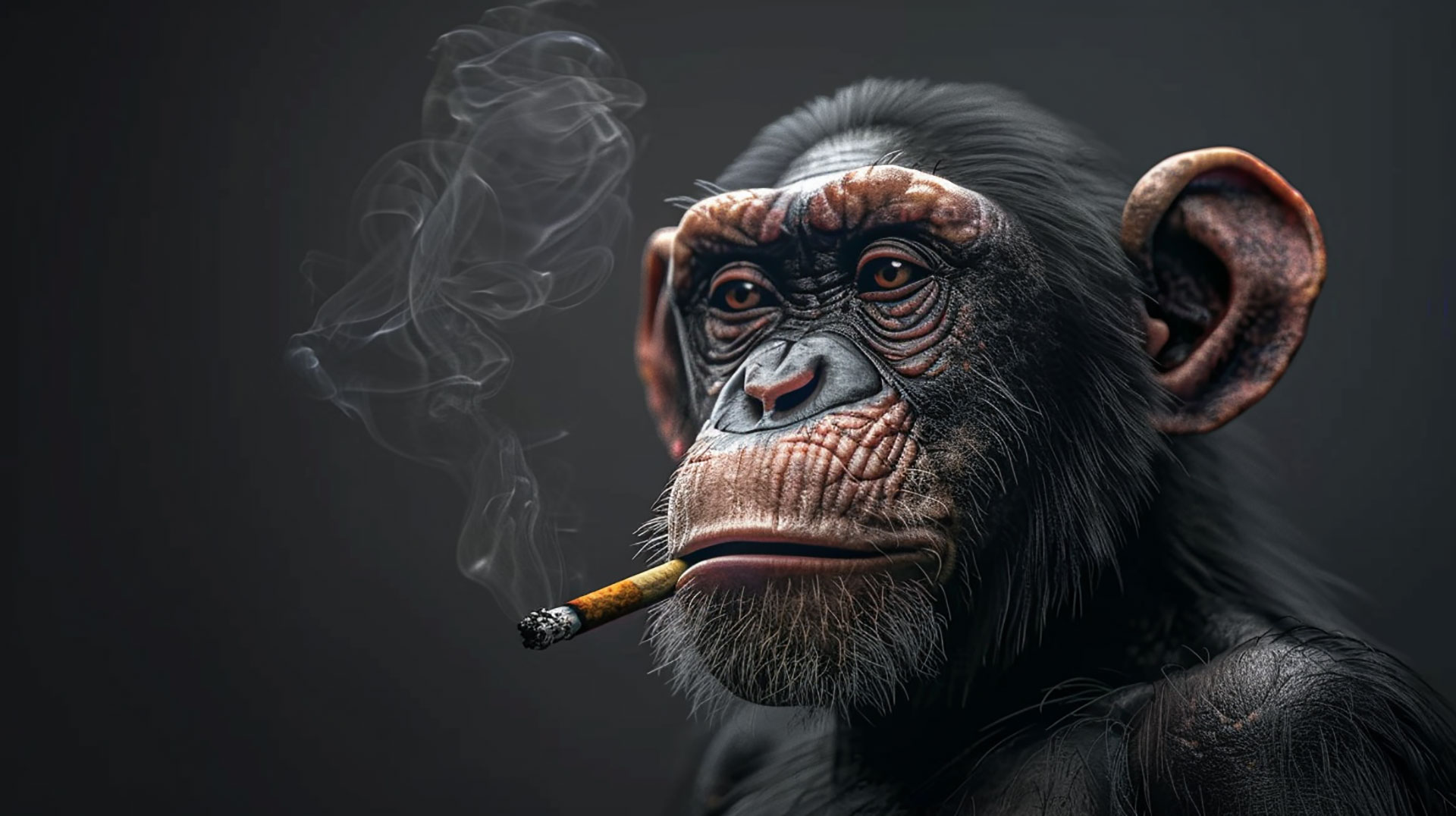 Free Download of AI Smoking Monkey Wallpaper