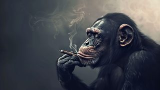 AI Monkey Smoking Wallpaper for HD Desktops