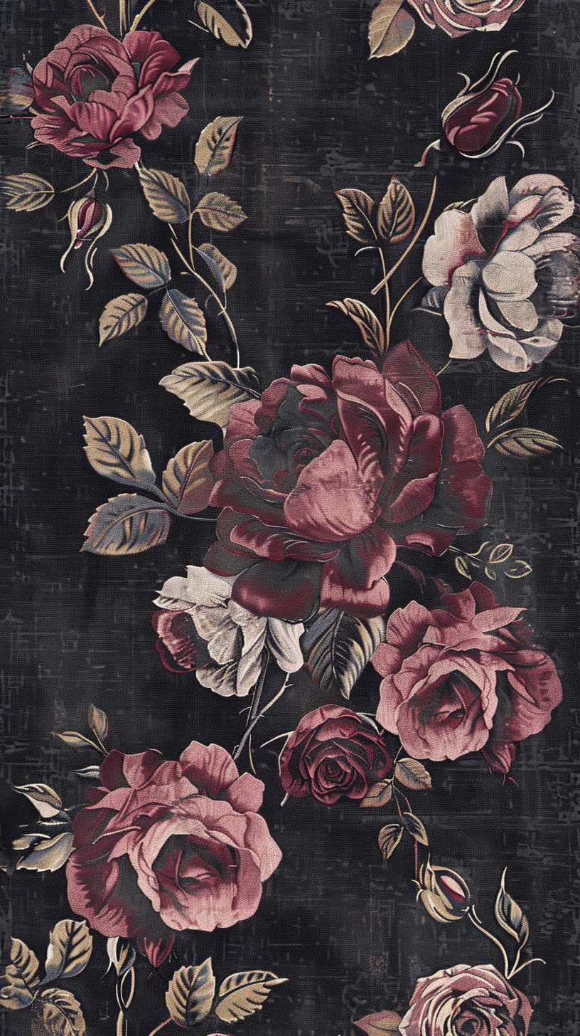Moody Dark Floral Mobile Background