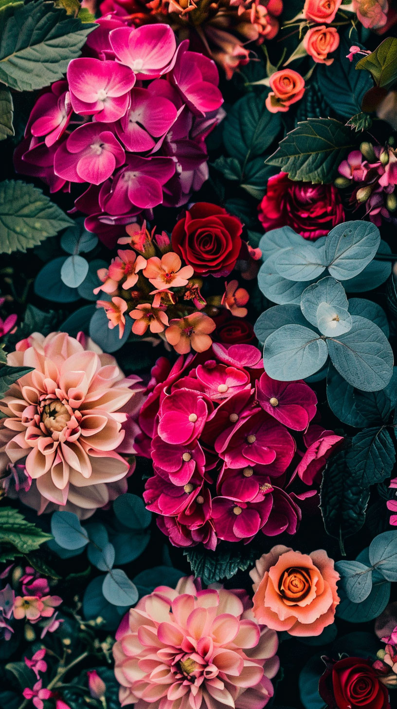 Elegant Dark Floral Mobile Wallpaper