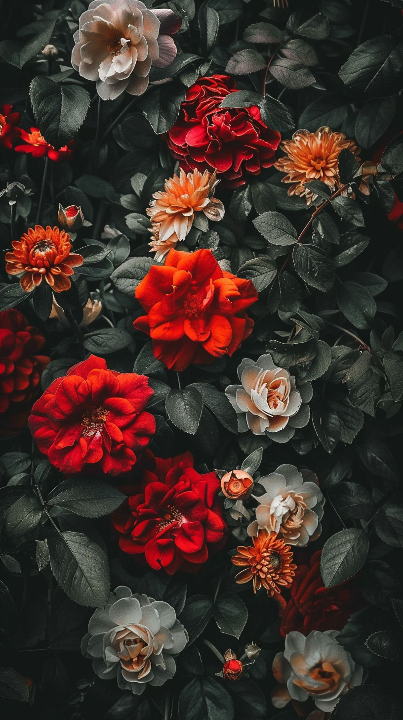 Dark Floral Timeless Vintage Mobile Background