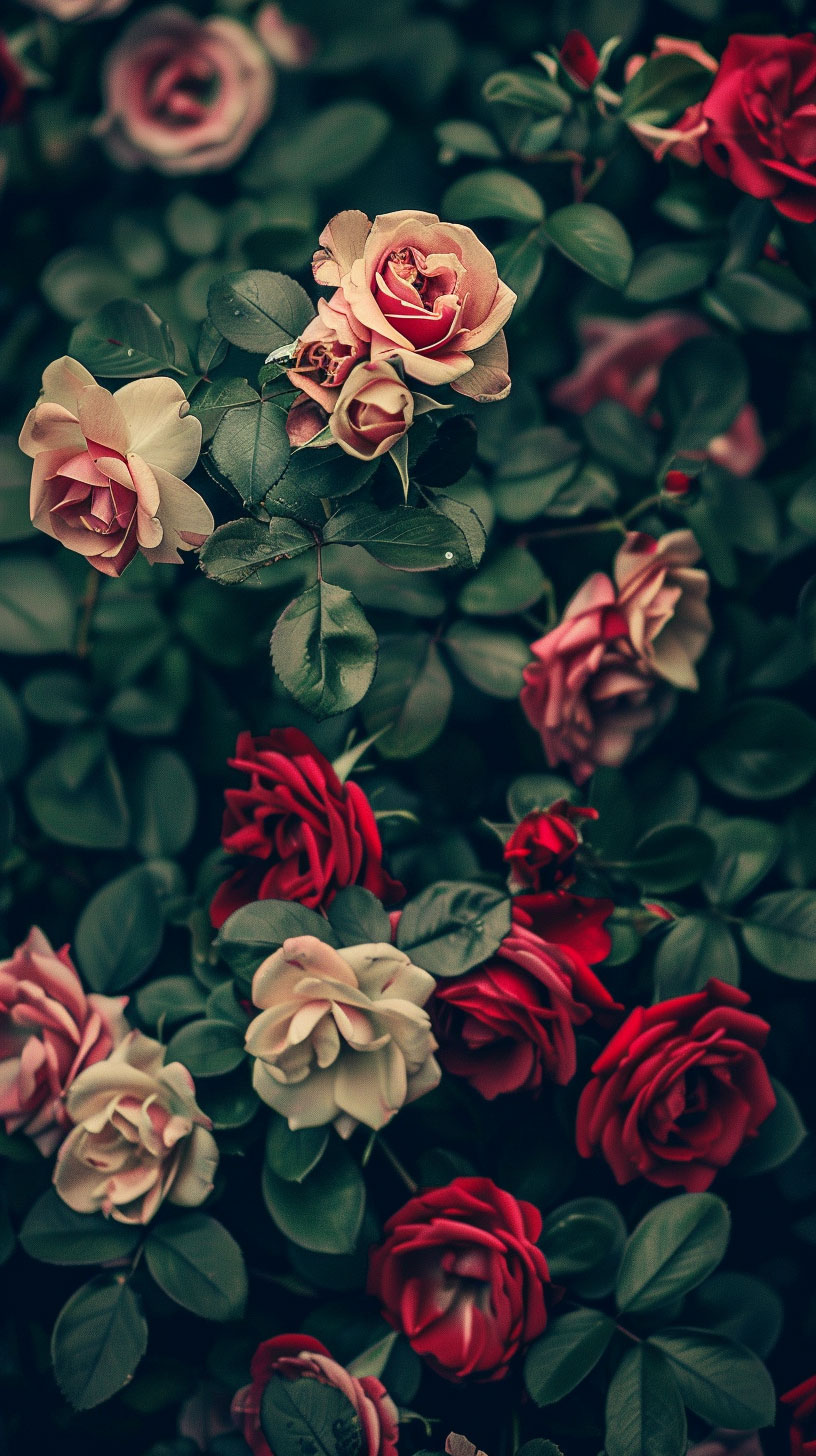 Rich Dark Floral Vintage Mobile Wallpaper