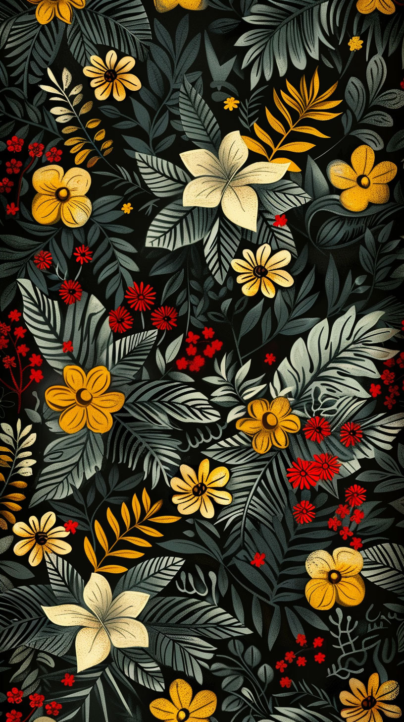 Atmospheric Dark Floral Mobile Image