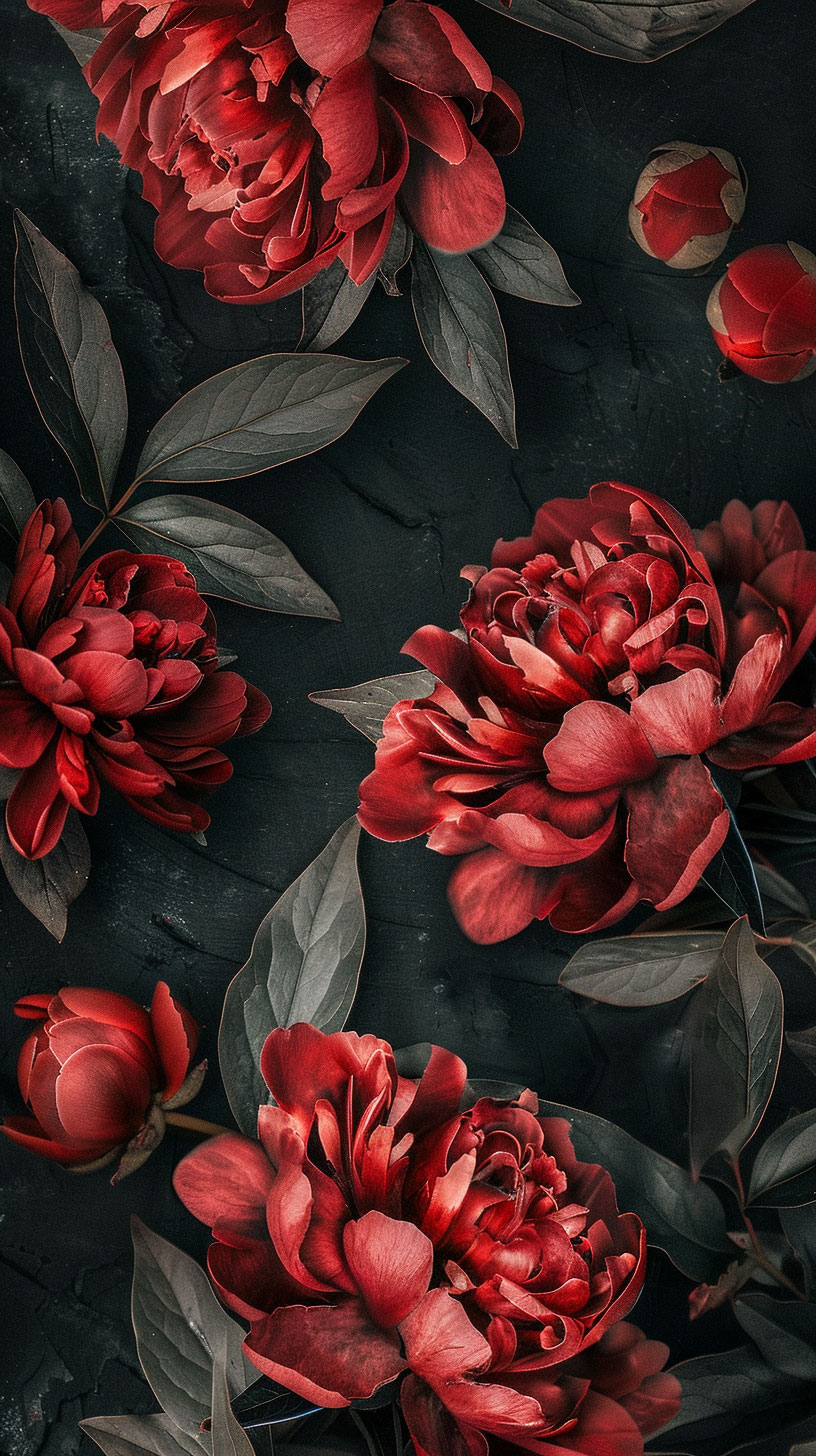 Antique Dark Floral Aesthetic Mobile Wallpaper