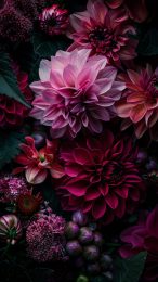 Nostalgic Dark Floral Mobile Background