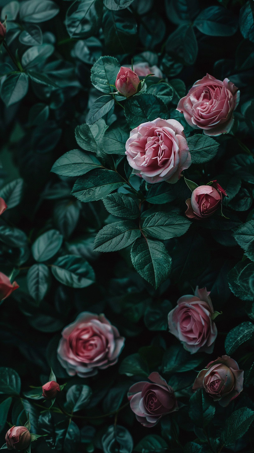 Vintage Dark Floral Elegance Mobile Wallpaper
