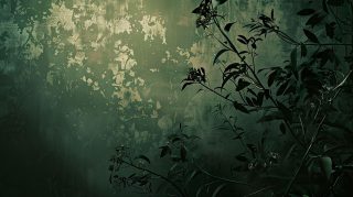 Dark Green Vintage Art Wallpaper