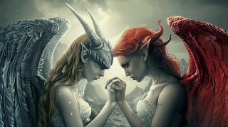 Download Free 1920x1080 Angel and Demon Wallpaper