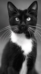 Stunning Black-and-White Cat HD Mobile Wallpapers for iPhone