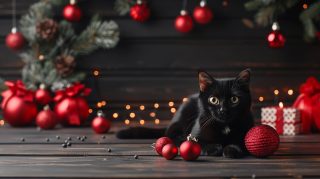 Stock Photos: Black Cat Christmas HD Pics