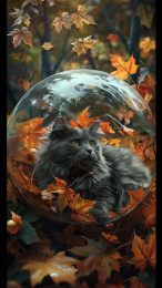 Spooky Black Cat Halloween Mobile Wallpaper for iPhone