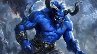 Stunning Ultra HD Blue Demon Wallpaper for Desktop