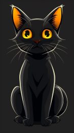 Free to Download Cartoon Black Cat Wallpaper for Pixel Phones