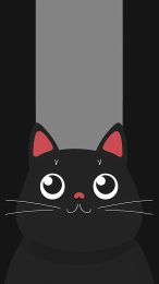 Download Cute Cartoon Black Cat Picture in 9:16