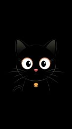 Free Cartoon Black Cat Image for iPhone and Android