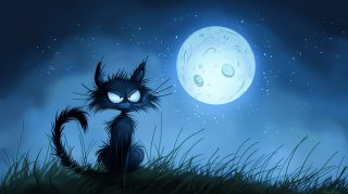 Free 1920x1080 Cartoon Black Cat HD Pics Collection