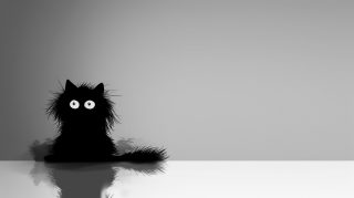 Charming Cartoon Black Cat HD Pictures for 16:9 Displays